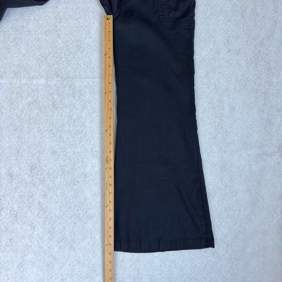 Anthropologie Womens Wide Leg Linen Blend Pants Size 25 Blue Boho Retro Preppy - Picture 13 of 15